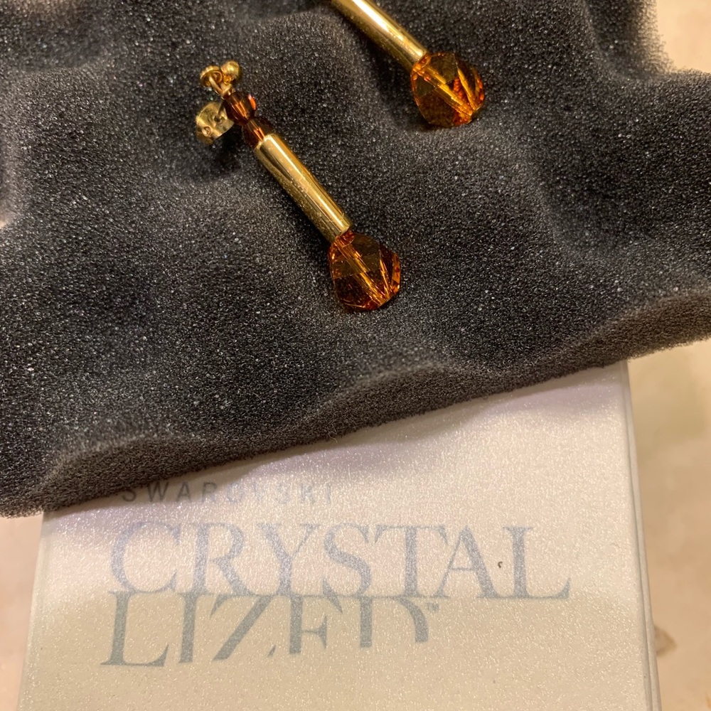 Swarovski Topaz Earrings - Picture 3 of 4